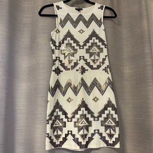 Express mini Sequin white dress size XS